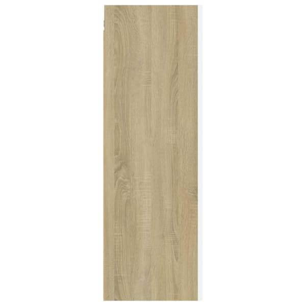 vidaXL TV-benk hvit og sonoma eik 30,5x30x90 cm sponplate