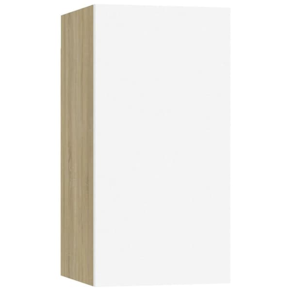 vidaXL tv-bord 30,5x30x60 cm konstrueret træ hvid og sonoma-eg