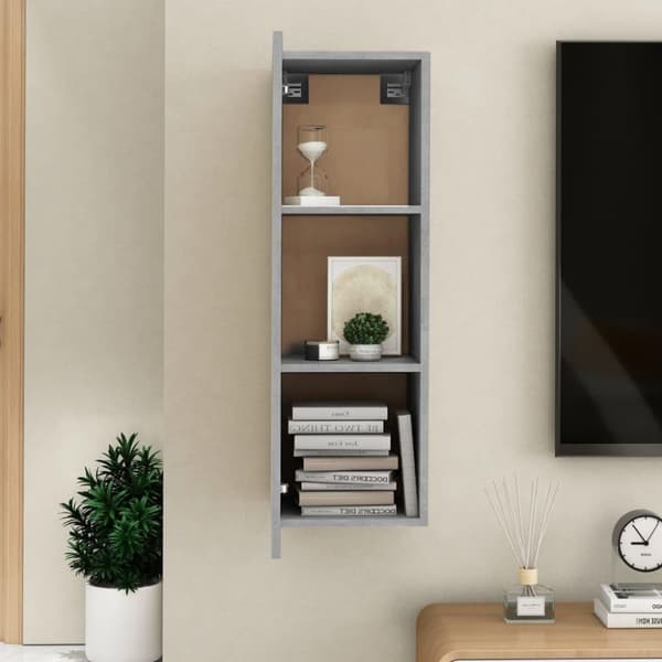 vidaXL tv-bord 30,5x30x90 cm konstrueret træ betongrå