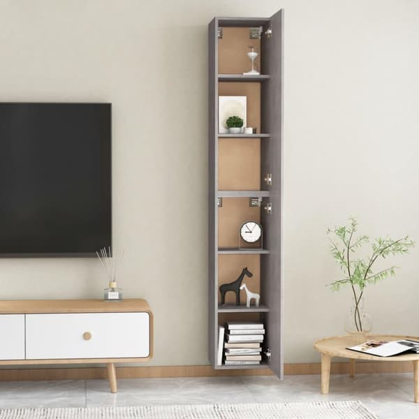 vidaXL tv-borde 2 stk. 30,5x30x90 cm konstrueret træ betongrå
