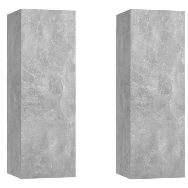 vidaXL tv-borde 2 stk. 30,5x30x90 cm konstrueret træ betongrå