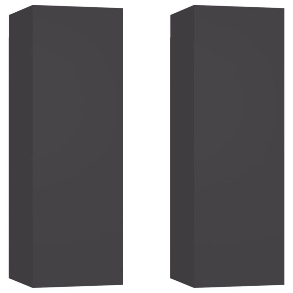 vidaXL TV-skåp 2 st grå 30,5x30x90 cm spånskiva