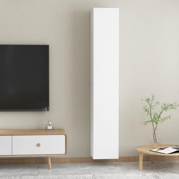 vidaXL TV-skåp 2 st vit 30,5x30x90 cm konstruerat trä