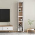 Miniatyrbild 6 av 11: vidaXL TV-skåp 2 st vit 30,5x30x90 cm konstruerat trä