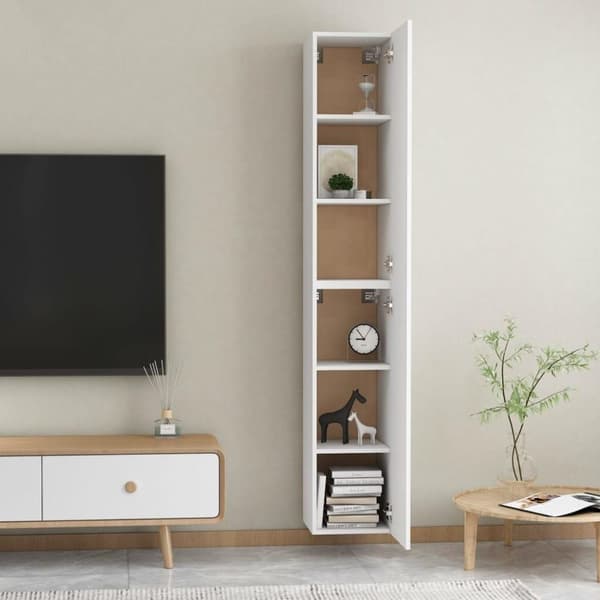 vidaXL TV-skåp 2 st vit 30,5x30x90 cm konstruerat trä