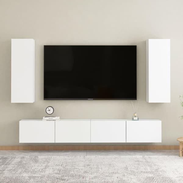 vidaXL TV-skåp 2 st vit 30,5x30x90 cm konstruerat trä