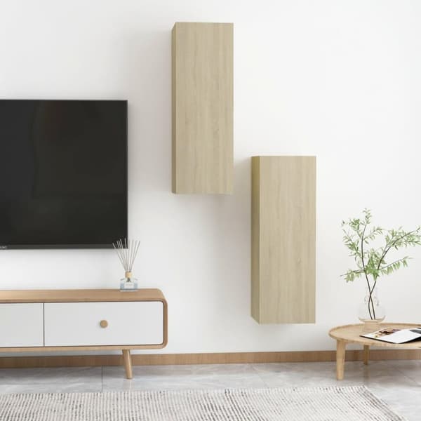 vidaXL TV-benker 2 stk sonoma eik 30,5x30x90 cm sponplate
