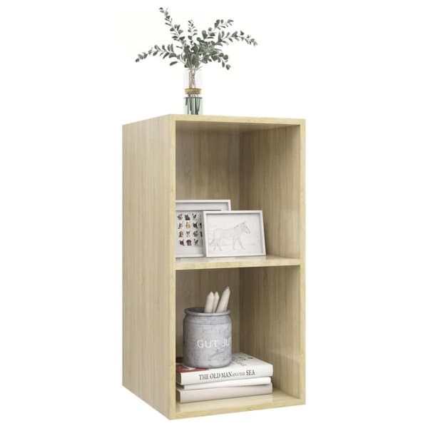 vidaXL Vegghengt TV-benk sonoma eik 37x37x72 cm sponplate
