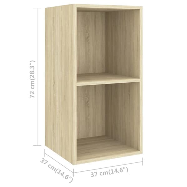 vidaXL Vegghengt TV-benk sonoma eik 37x37x72 cm sponplate