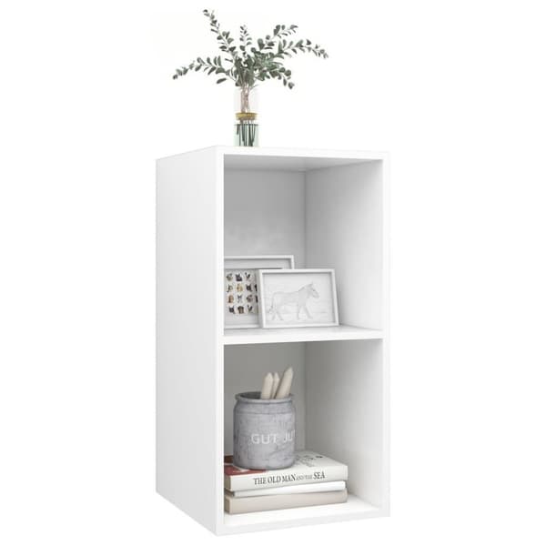 vidaXL væghængt tv-bord 37x37x72 cm konstrueret træ hvid