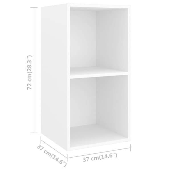 vidaXL væghængt tv-bord 37x37x72 cm konstrueret træ hvid