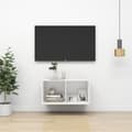 Miniatyrbillede 10 af 10: vidaXL væghængt tv-bord 37x37x72 cm konstrueret træ hvid