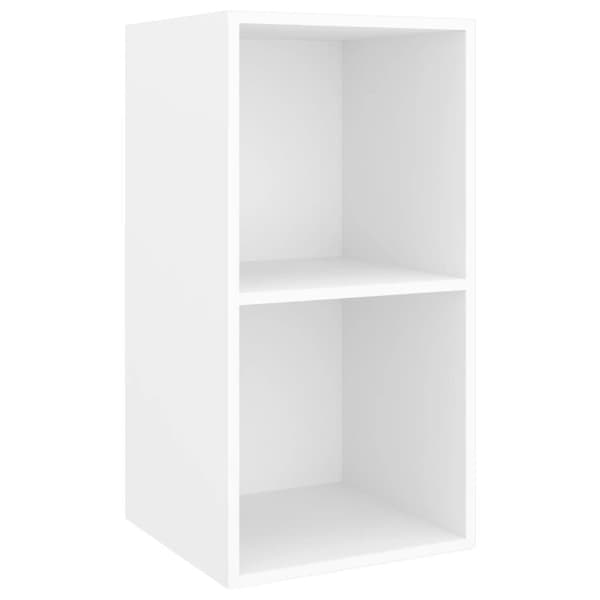 vidaXL Vegghengt TV-benk hvit 37x37x72 cm sponplate