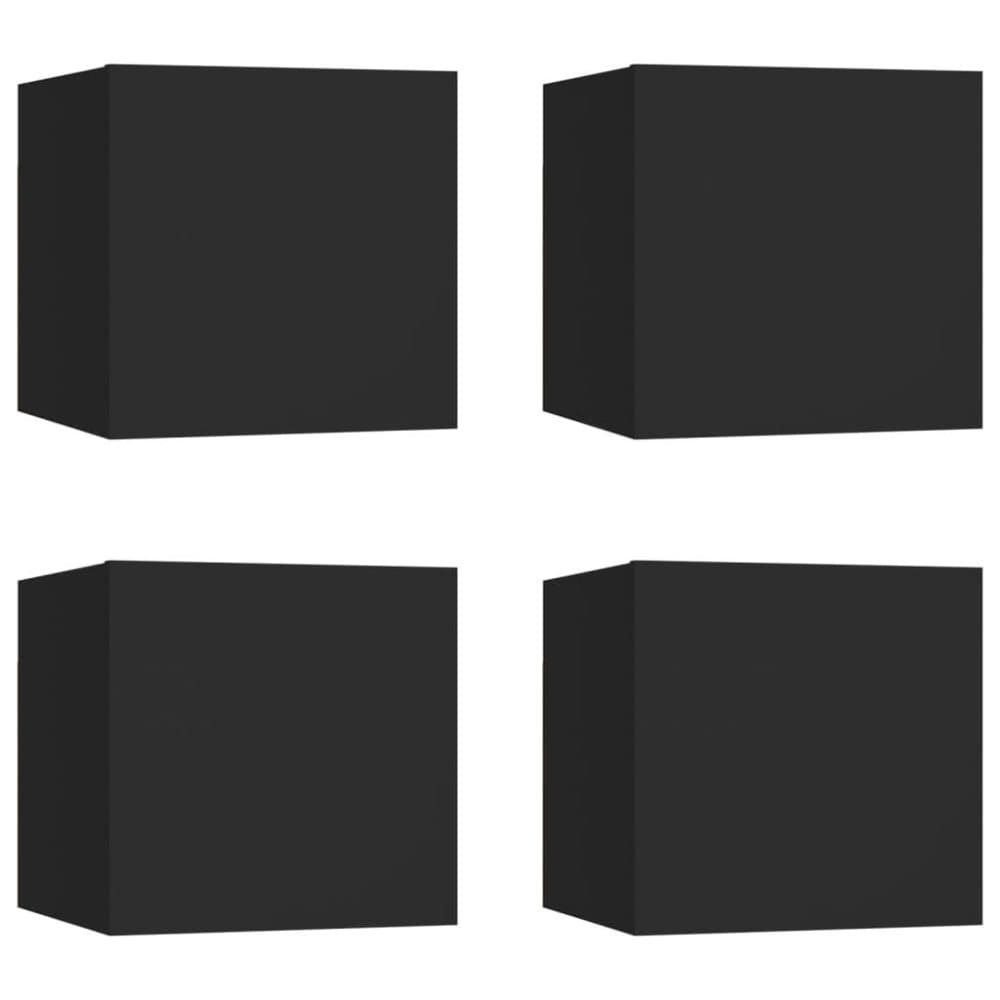 vidaXL Väggmonterade tv-skåp 4 st svart 30,5x30x30 cm