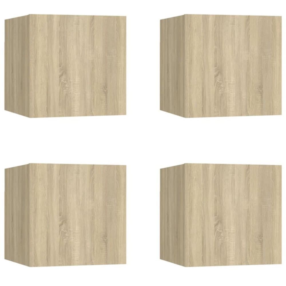 vidaXL Väggmonterade tv-skåp 4 st sonoma-ek 30,5x30x30 cm