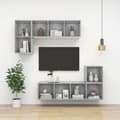 Miniatyrbilde 6 av 10: vidaXL Vegghengt TV-benk betonggrå 37x37x72 cm konstruert tre