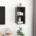 Pikkukuva 4 / 10: vidaXL Seinäkiinnitettävä TV-taso harmaa 37x37x72 cm tekninen puu
