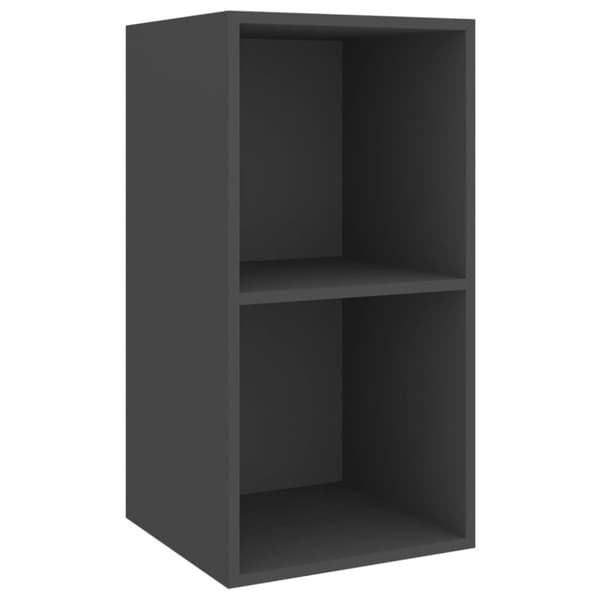 vidaXL Seinäkiinnitettävä TV-taso harmaa 37x37x72 cm tekninen puu
