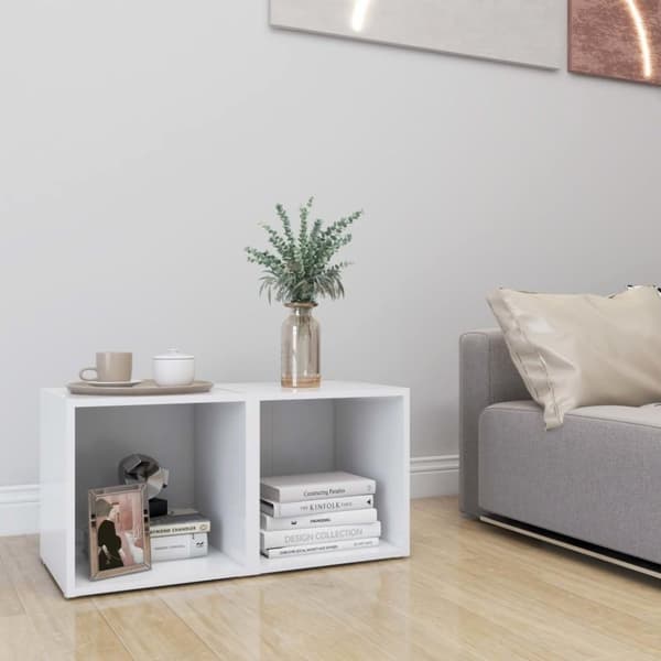 vidaXL TV-tasot 2 kpl valkoinen 37x35x37 cm lastulevy