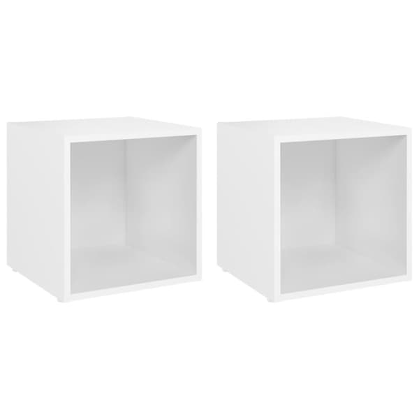 vidaXL TV-tasot 2 kpl valkoinen 37x35x37 cm lastulevy