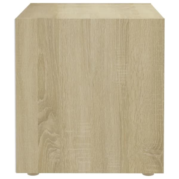 vidaXL TV-bänk 4 st vit och sonoma-ek 37x35x37 cm spånskiva