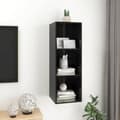 Miniatyrbilde 4 av 10: vidaXL Vegghengt TV-benk høyglans svart 37x37x107 cm konstruert tre