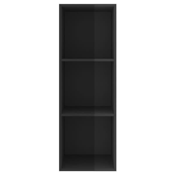 vidaXL Vegghengt TV-benk høyglans svart 37x37x107 cm konstruert tre
