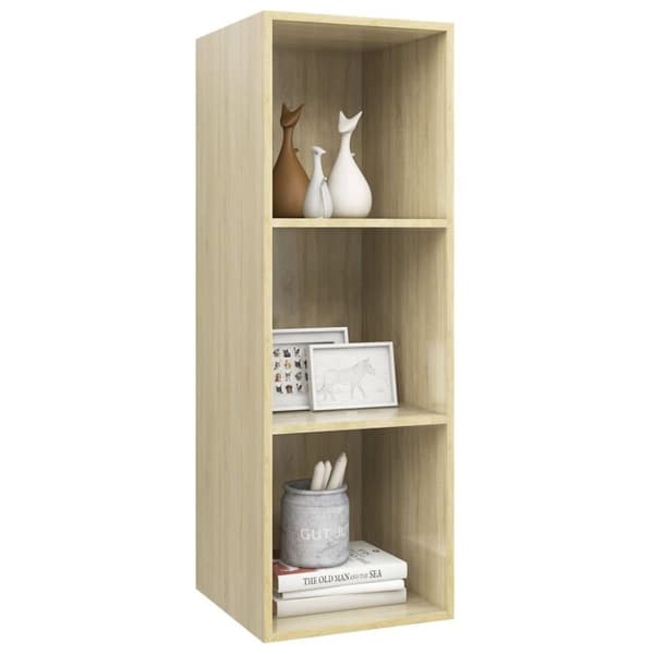 vidaXL Vegghengt TV-benk sonoma eik 37x37x107 cm konstruert tre