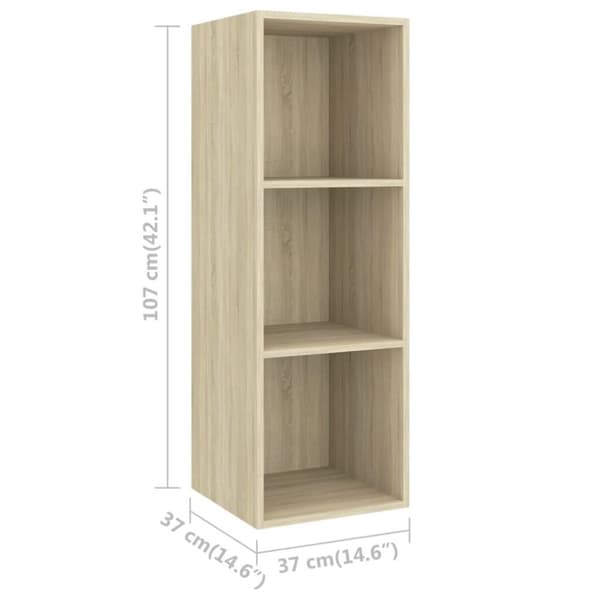 vidaXL Vegghengt TV-benk sonoma eik 37x37x107 cm konstruert tre
