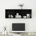 Miniatyrbillede 5 af 10: vidaXL væghængt tv-skab 37x37x107 cm konstrueret træ sort højglans
