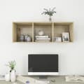 Miniatyrbillede 5 af 10: vidaXL væghængt tv-skab 37x37x107 cm konstrueret træ sonoma-eg