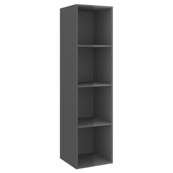 vidaXL væghængt tv-skab 37x37x142,5 cm konstrueret træ grå højglans