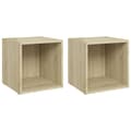 Miniatyrbilde 1 av 10: vidaXL TV-benker 2 stk sonoma eik 37x35x37 cm sponplate