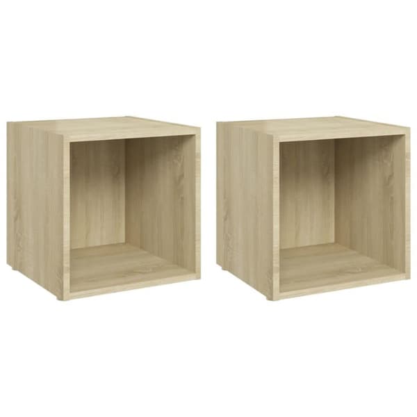 vidaXL TV-benker 2 stk sonoma eik 37x35x37 cm sponplate