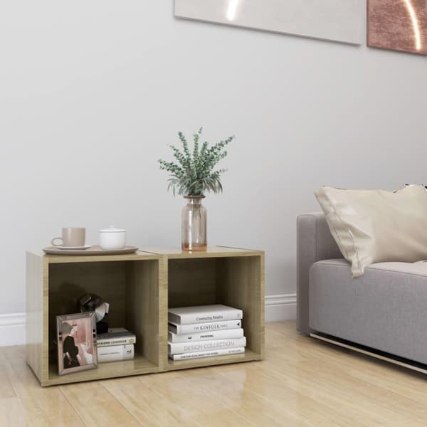 vidaXL TV-tasot 2 kpl Sonoma-tammi 37x35x37 cm lastulevy