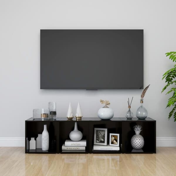 vidaXL tv-skabe 4 stk. 37x35x37 cm spånplade sort