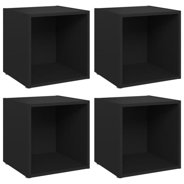 vidaXL tv-skabe 4 stk. 37x35x37 cm spånplade sort