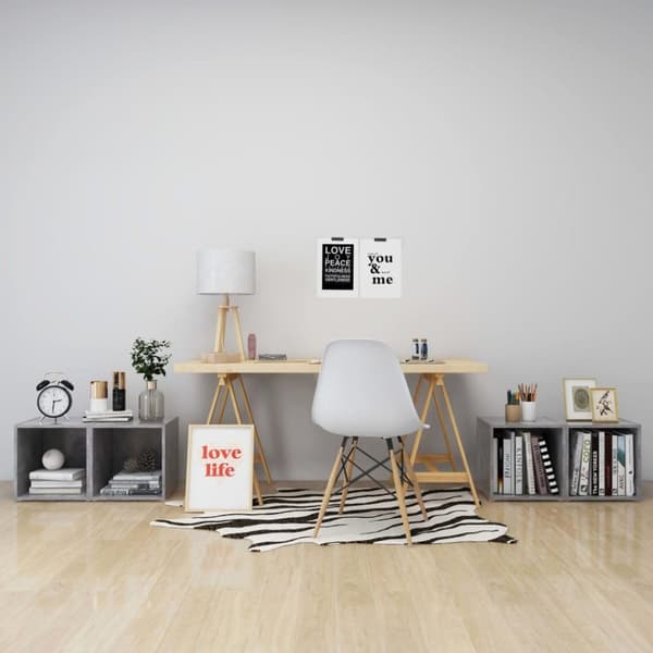 vidaXL tv-skabssæt 4 stk. 37x35x37 cm spånplade betongrå