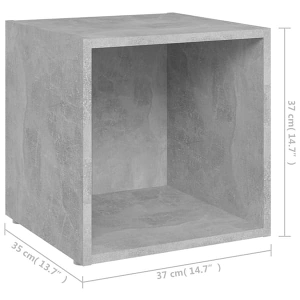 vidaXL tv-skabssæt 4 stk. 37x35x37 cm spånplade betongrå