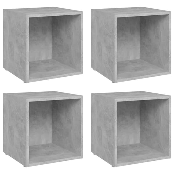 vidaXL tv-skabssæt 4 stk. 37x35x37 cm spånplade betongrå