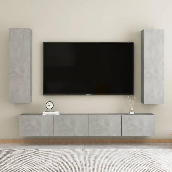 vidaXL TV -skåp betonggrå 30,5x30x110 cm konstruerat trä