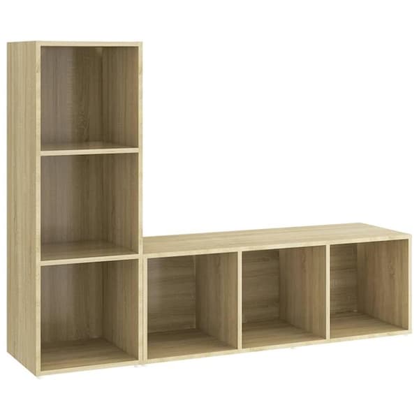 vidaXL tv-skabe 2 stk. 107x35x37 cm spånplade sonoma-eg