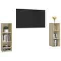 Miniatyrbilde 3 av 10: vidaXL TV-benker 2 stk sonoma eik 107x35x37 cm sponplate