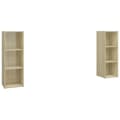 Miniatyrbilde 1 av 10: vidaXL TV-benker 2 stk sonoma eik 107x35x37 cm sponplate