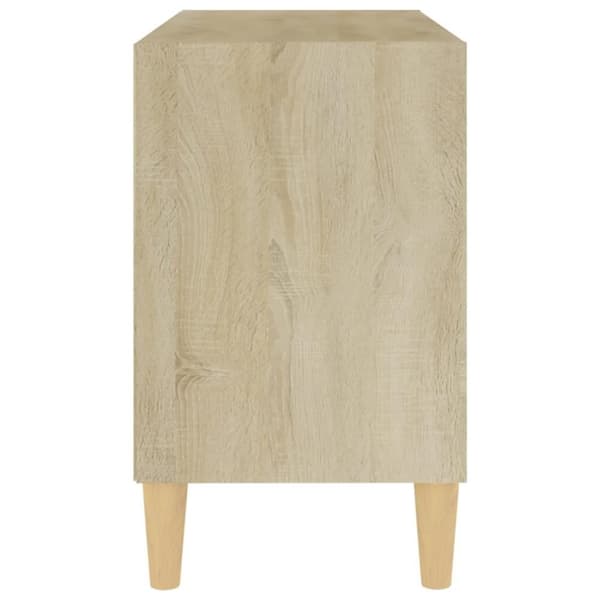 vidaXL TV-bänk med massiva ben sonoma-ek 69,5x30x50 cm