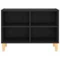 Miniatyrbilde 4 av 9: vidaXL TV-benk med ben i heltre svart 69,5x30x50 cm