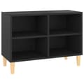 Miniatyrbilde 1 av 9: vidaXL TV-benk med ben i heltre svart 69,5x30x50 cm