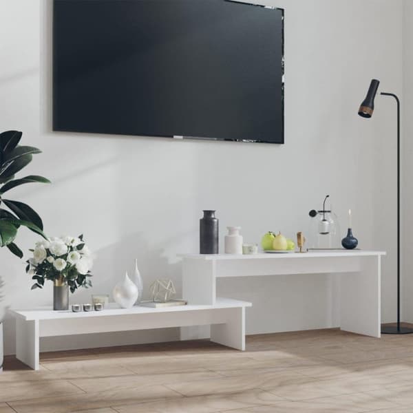 vidaXL TV-taso valkoinen 180x30x43 cm lastulevy