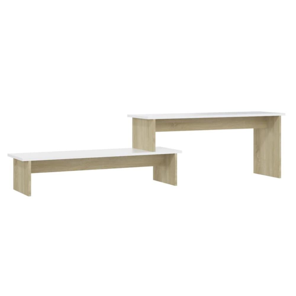 vidaXL TV-bänk vit och sonoma ek 180x30x43 cm spånskiva