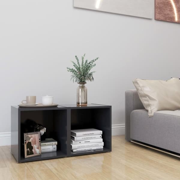 vidaXL TV-benker 2 stk grå 37x35x37 cm sponplate